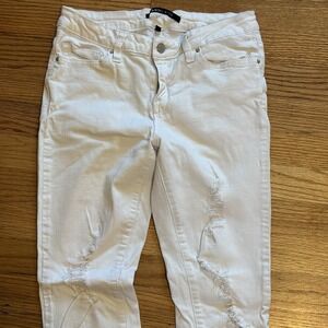 Angel Kiss‎ Women's  Frayed Distressed Stretch High Rise Jeans Size 7